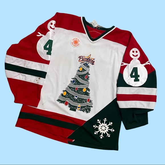 RARE Dayton Bombers Christmas jersey. Signed and game-worn.